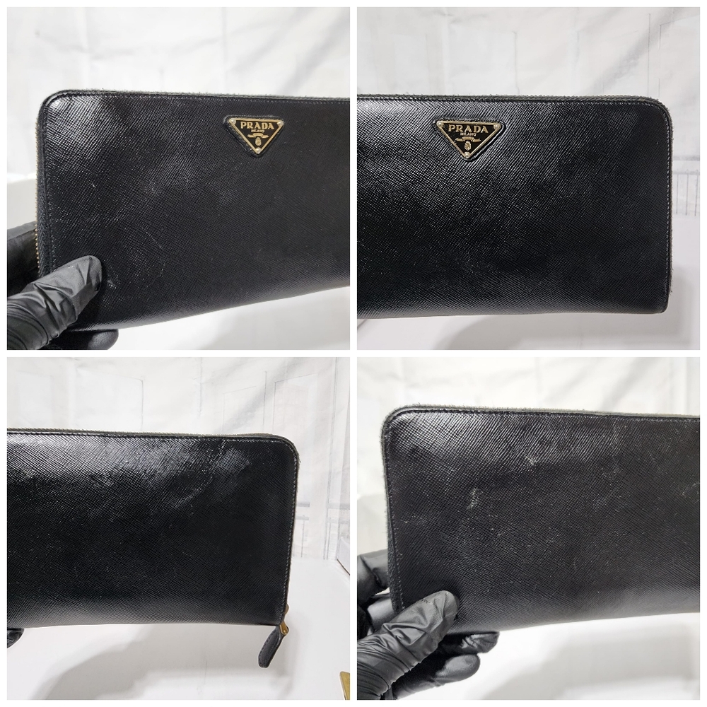 Prada Saffiano Leather Zippy Long Continental Wallet Black - Picture 8 of 13